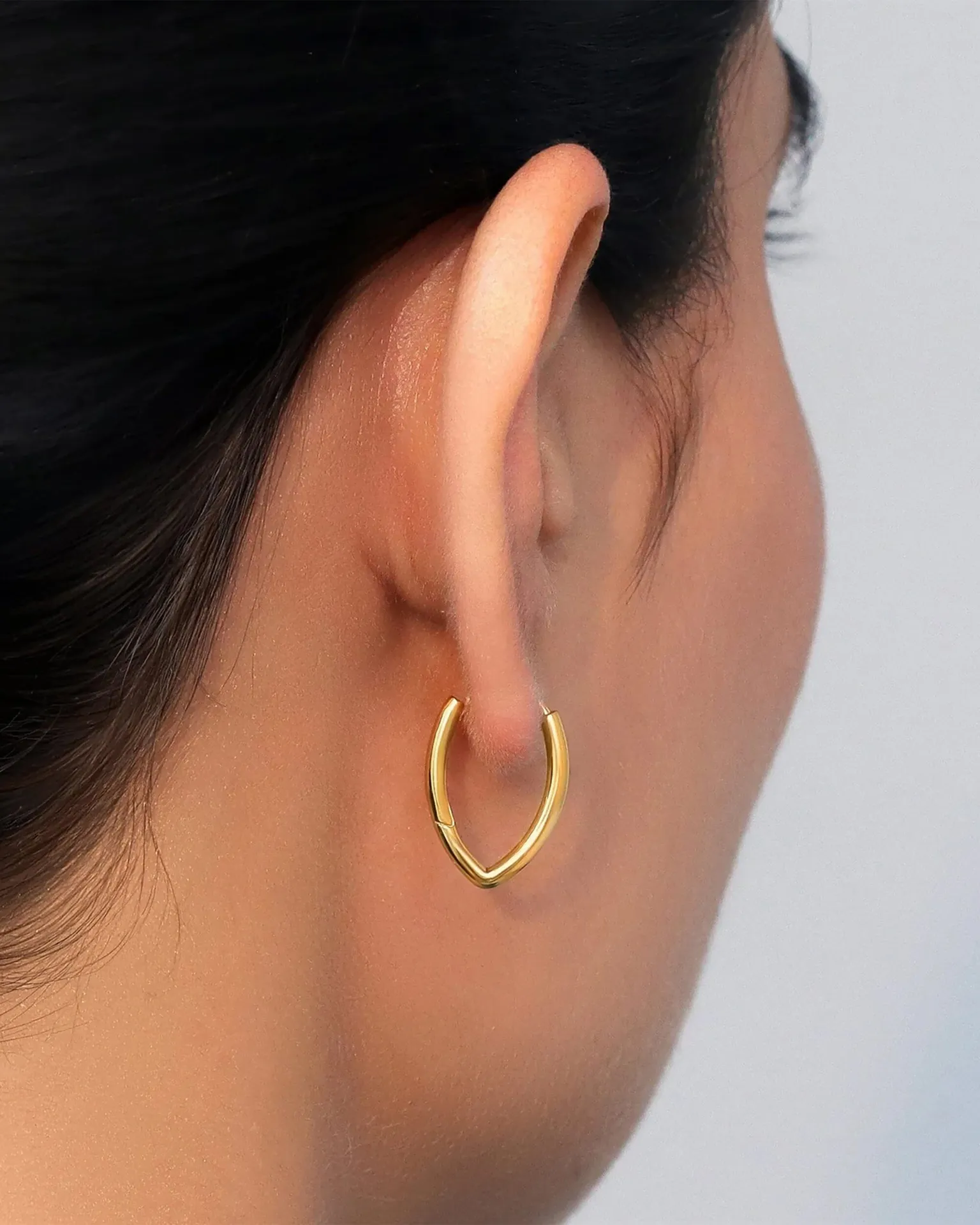 Labradorite Earrings - Circle Hoops