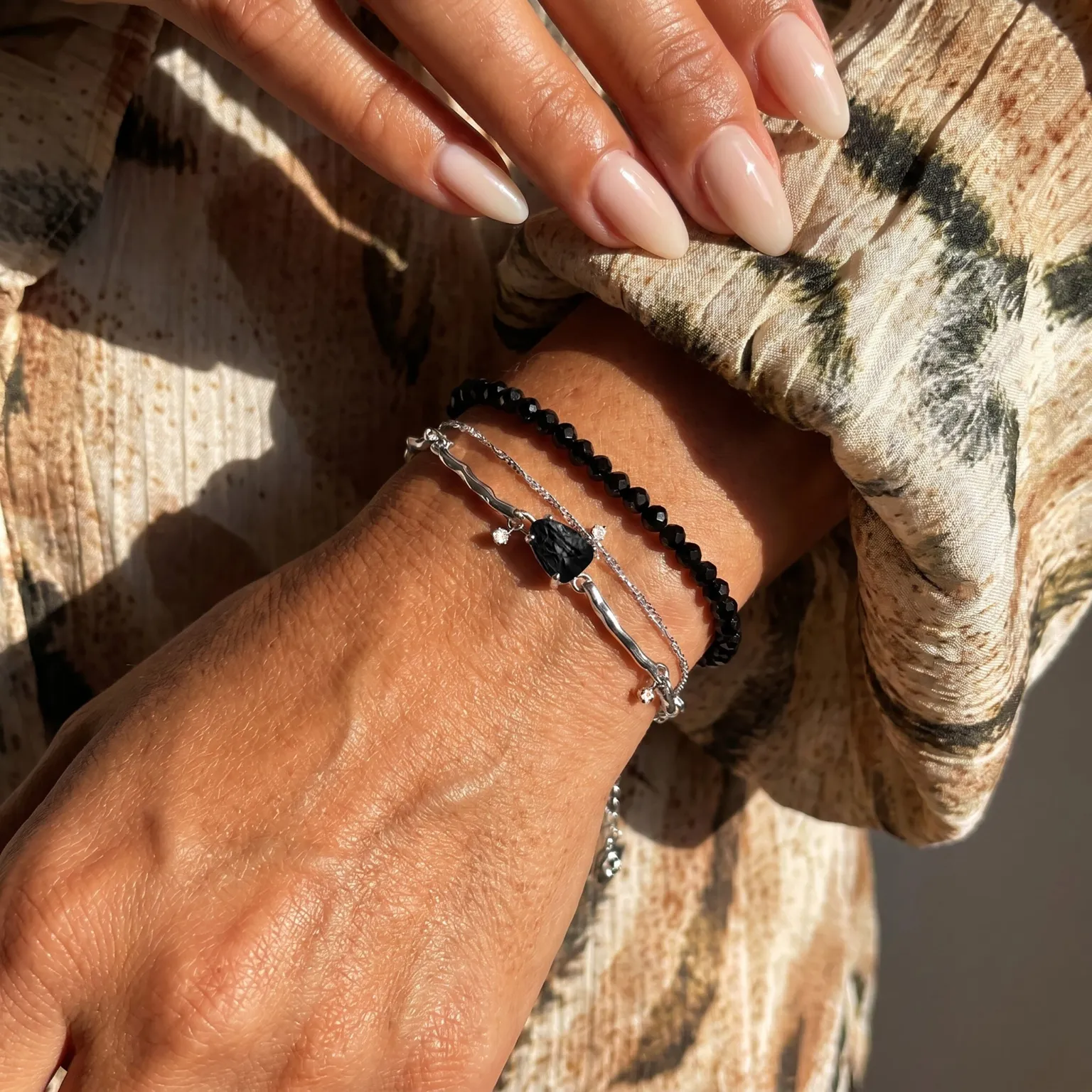 Beads Bracelet - Black Obsidian