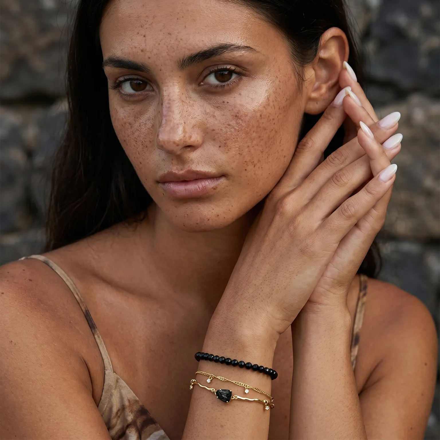 Beads Bracelet - Black Obsidian