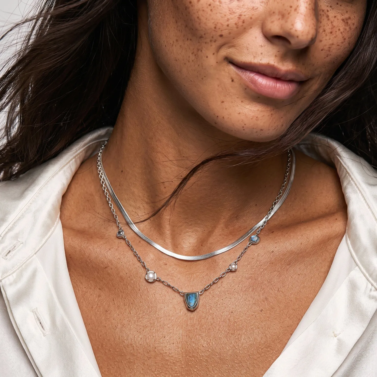 Labradorite Pearl Necklace - Heirloom