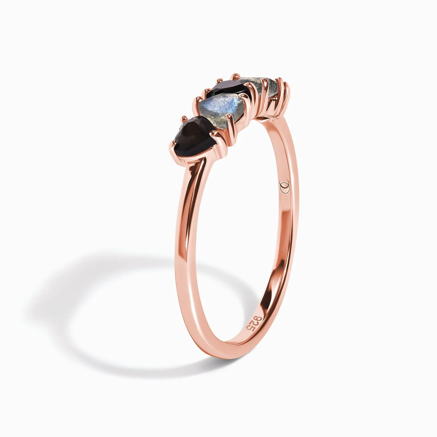 Black Obsidian Labradorite Ring - Crush